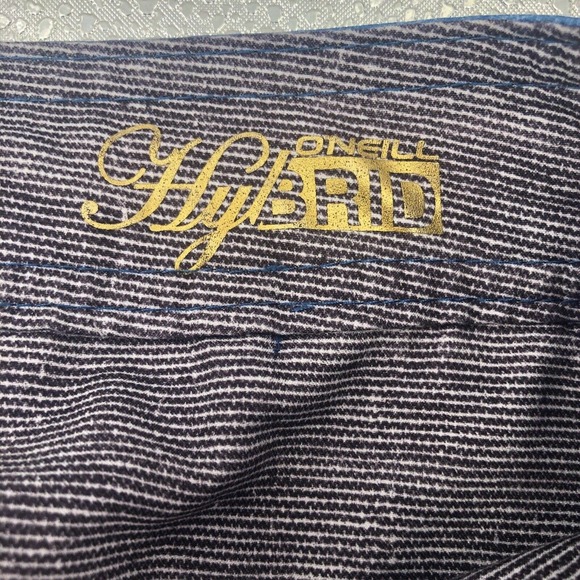 O’Neill Mens Size 36 Blue Striped Hybrid 10" Shorts Water to Land - Picture 6 of 7